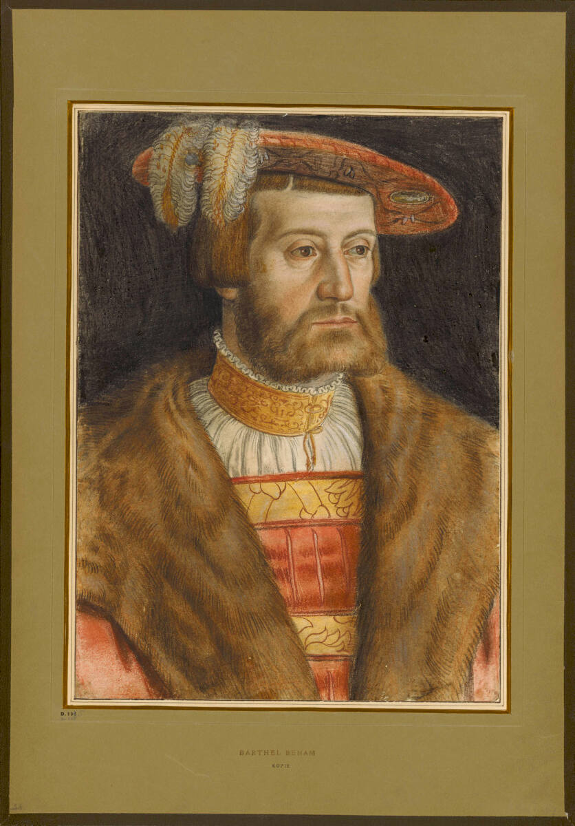 Zestiende-eeuwse tekening in krijt van hertog Wilhelm IV van Beieren
